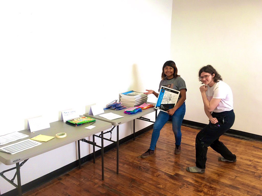 table set up for ARTifact workshop