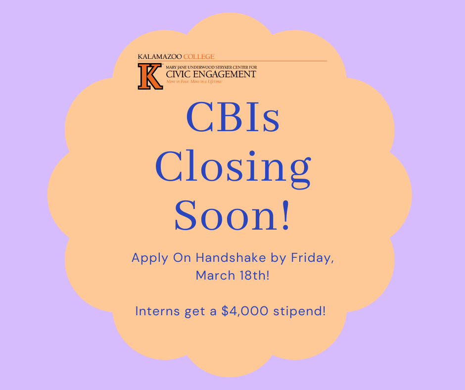 Community Building Internships (CBIs) close this Friday, March 18th! Apply now on Handshake to submit your application! Interns get a $4,000 stipend! 